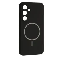 Чохол Silicone Case luxury+MagSafe for Samsung S25 Black mag-2000001594735144487