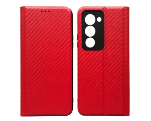 Чехол-книжка Carbon for Xiaomi Redmi 15 (169,5мм) Red mag-2000001643587145330
