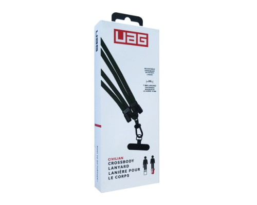 Шнурок UAG (150см) 7mm карабіном + тримач для чохлів Металевий (універсальний) Black mag-2000001604977141586