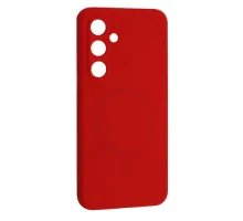 Чохол Silicone Case luxury+MagSafe for Samsung S25 Red mag-2000001625958144532