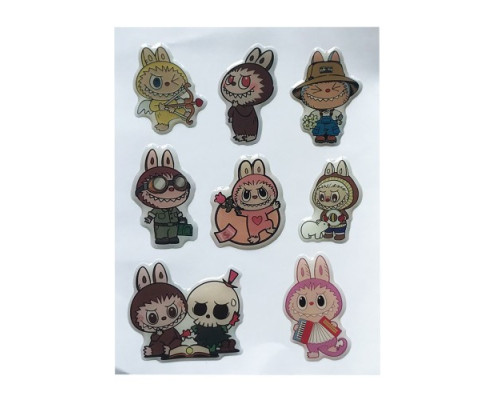 Набір наклейок 3D STICKERS Labubu 9 mag-2000001626993142446