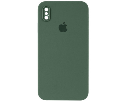 Silicone Case Full Camera Square side for iPhone XS Pine green mag-2000001389768132519