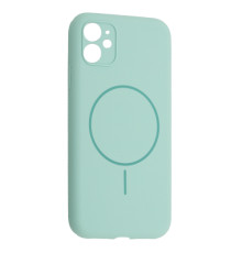 Чохол Silicone Case Full Camera Fine Ring MagSafe for iPhone 11 Light Cyan mag-200000158506161776