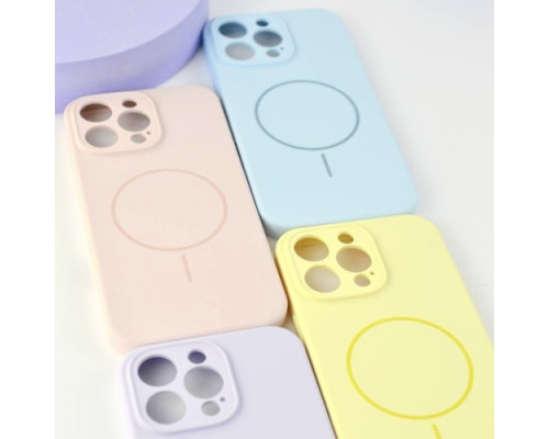 Чохол Silicone Case Full Camera Fine Ring MagSafe for iPhone 14 Pro Clay mag-200000158557361827