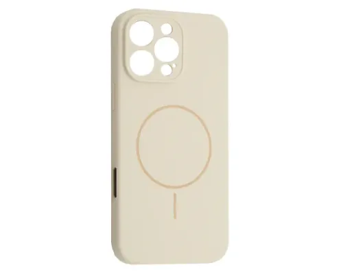 Чохол Silicone Case Full Camera Fine Ring MagSafe for iPhone 16 Pro Antique white mag-2000001586372143668