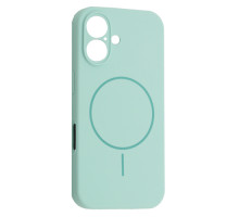 Чохол Silicone Case Full Camera Fine Ring MagSafe for iPhone 16 Light Cyan mag-200000158631061901