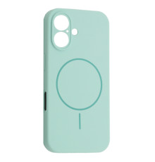 Чохол Silicone Case Full Camera Fine Ring MagSafe for iPhone 16 Light Cyan mag-200000158631061901
