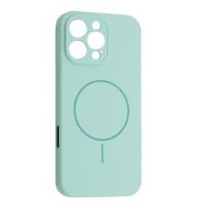 Чохол Silicone Case Full Camera Fine Ring MagSafe for iPhone 16 Pro Max Light Cyan mag-200000158659461929