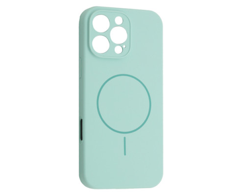 Чохол Silicone Case Full Camera Fine Ring MagSafe for iPhone 16 Pro Max Light Cyan mag-200000158659461929