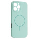 Чохол Silicone Case Full Camera Fine Ring MagSafe for iPhone 16 Pro Max Light Cyan mag-200000158659461929