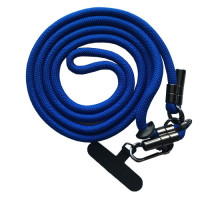 Шнурок LONG (150см) 8mm з карабіном + тримач для чохлів (універсальний) Blue mag-2000001613443140059