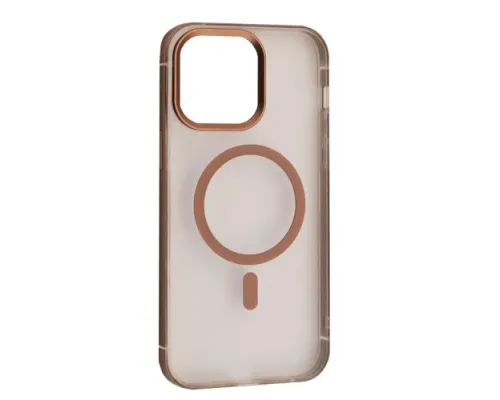 Чохол DULERO Metal Clear MagSafe Case for iPhone 15 Pro Max Gold mag-2000001635889143616