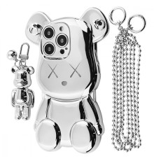 Чохол Teddy Bear Case with Strap iPhone 15 Pro silver 2001001958466
