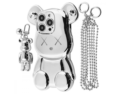 Чохол Teddy Bear Case with Strap iPhone 15 Pro silver 2001001958466