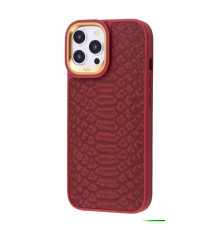 Чохол Kajsa Snake Pattern iPhone 15 Pro Max burgundy