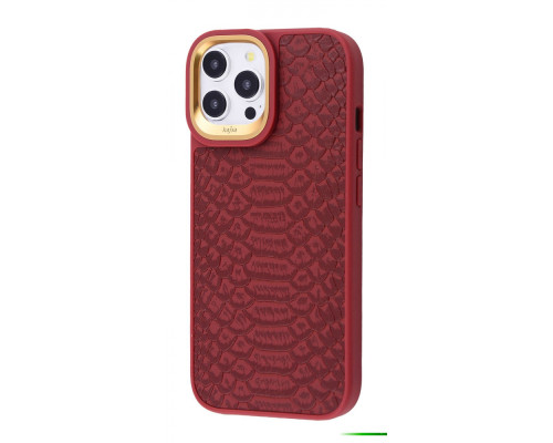 Чохол Kajsa Snake Pattern iPhone 15 Pro Max burgundy