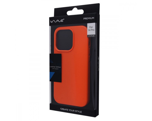 Чохол WAVE Premium Leather Edition Case with Magnetic Ring iPhone 14 Pro orange