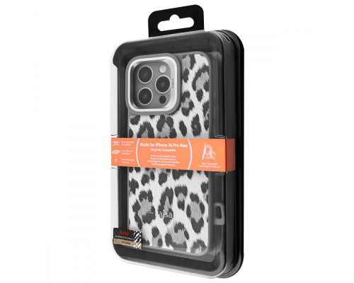 Чохол Kajsa Leopard Pattern with Magnetic Ring iPhone 16 Pro Max desert titanium 2003000276084