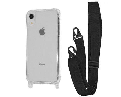 Чохол WAVE Clear Case with Strap iPhone Xr black