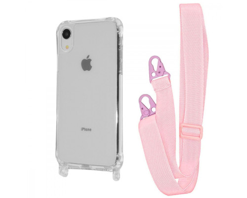 Чохол WAVE Clear Case with Strap iPhone Xr pink sand 2001001941482