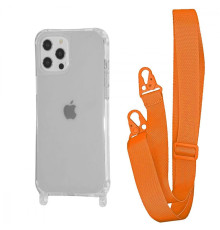 Чохол WAVE Clear Case with Strap iPhone 12/12 Pro orange
