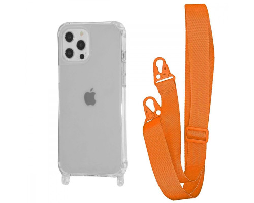 Чохол WAVE Clear Case with Strap iPhone 12/12 Pro orange