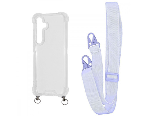 Чохол WAVE Clear Case with Strap Samsung Galaxy A35 light purple