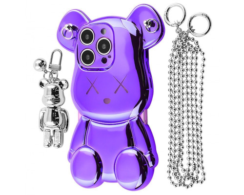 Чохол Teddy Bear Case with Strap iPhone 13 Pro purple 2001001958329