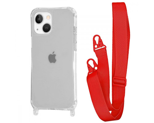 Чохол WAVE Clear Case with Strap iPhone 15 red 2001001942557