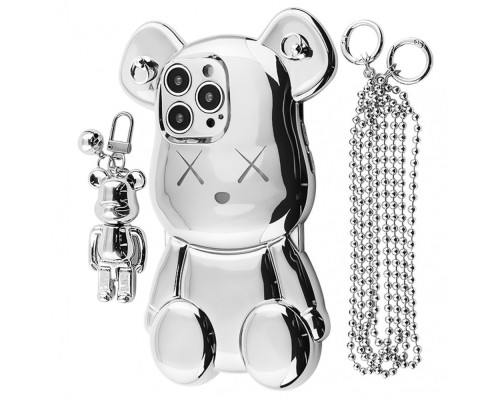 Чохол Teddy Bear Case with Strap iPhone 13 Pro Max silver 2001001958343