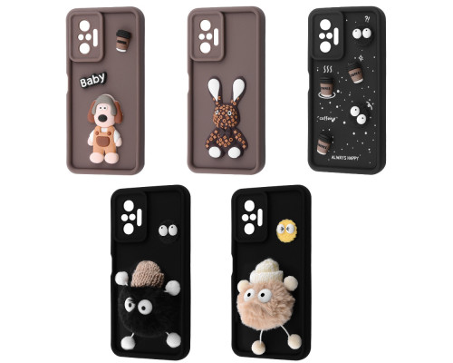 Чохол Pretty Things Case Xiaomi Redmi Note 10 Pro brown/fluffy white