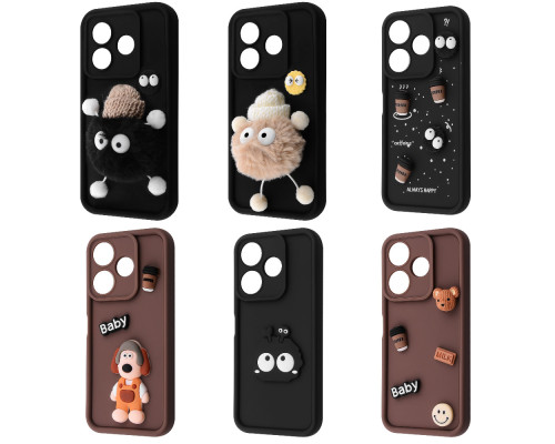 Чохол Pretty Things Case Xiaomi Redmi 13 4G/Poco M6 4G/Note 13R brown/fluffy white 2003000225389