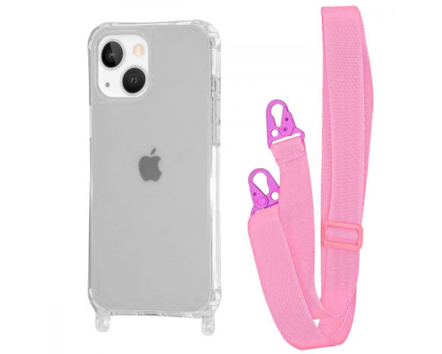 Чохол WAVE Clear Case with Strap iPhone 14 pink 2001001942175