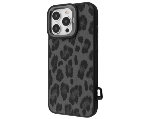 Чохол Kajsa Leopard Pattern with Magnetic Ring iPhone 16 Pro Max black 2003000276077