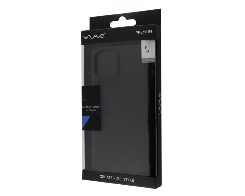 Чохол WAVE Premium Leather Edition Case with Magnetic Ring iPhone 15 midnight 2001001446178