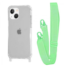 Чохол WAVE Clear Case with Strap iPhone 13 green