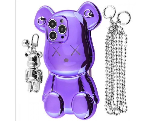 Чохол Teddy Bear Case with Strap iPhone 14 Pro Max purple 2001001958442