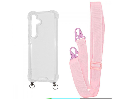 Чохол WAVE Clear Case with Strap Samsung Galaxy A35 pink sand
