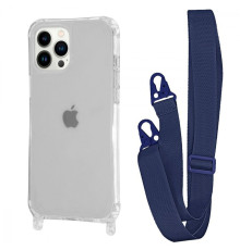 Чохол WAVE Clear Case with Strap iPhone 15 Pro Max midnight blue