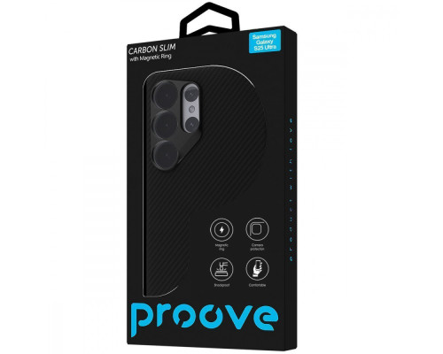 Чохол Proove Carbon Slim with Magnetic Ring Samsung Galaxy S25 Ultra black 2003000202229 6901148310805