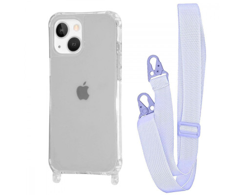 Чохол WAVE Clear Case with Strap iPhone 15 light purple