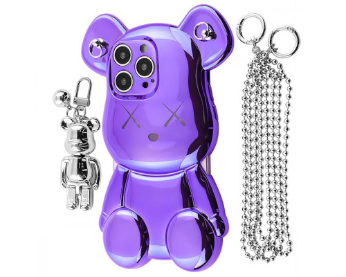 Чохол Teddy Bear Case with Strap iPhone 13 Pro Max purple 2001001958367