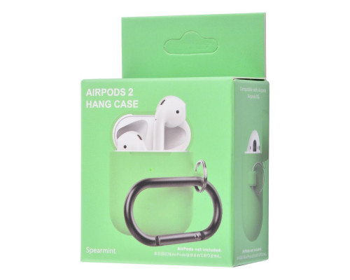 Чохол Silicone Case Slim with Carbine for AirPods 2 luminescent white