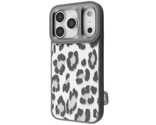 Чохол Kajsa Leopard Pattern with Magnetic Ring iPhone 17 Pro gray 2003000276121