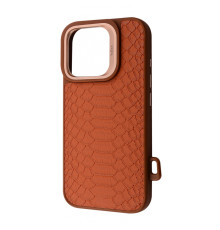 Чохол Kajsa Snake Pattern with Magnetic Ring iPhone 16 Pro brown 2003000170955