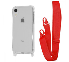 Чохол WAVE Clear Case with Strap iPhone Xr red 2001001941550