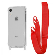 Чохол WAVE Clear Case with Strap iPhone Xr red 2001001941550