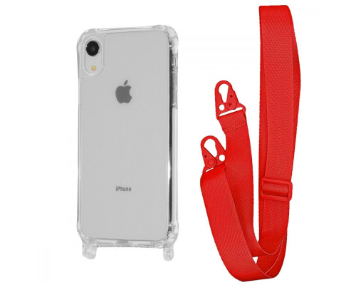 Чохол WAVE Clear Case with Strap iPhone Xr red 2001001941550