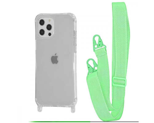 Чохол WAVE Clear Case with Strap iPhone 12/12 Pro green