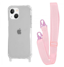 Чохол WAVE Clear Case with Strap iPhone 15 pink sand
